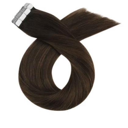 2/6/2# Mechas Castaño Claro y Castaño Oscuro - Extensiones Adhesivas