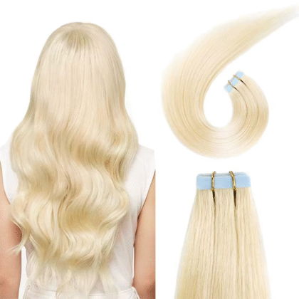 613# Rubio Platino Dorado - Extensiones Adhesivas - 25 cm a 70 cm