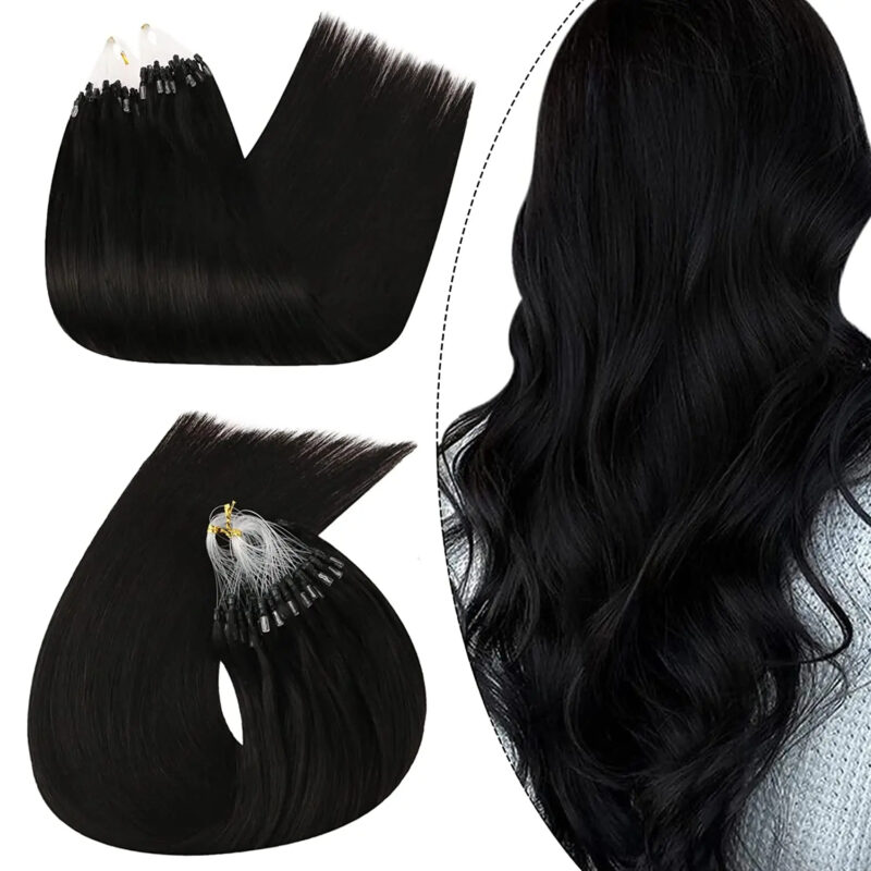 1B# Negro Natural – Extensiones Micro Ring