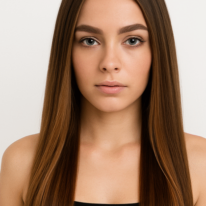2/6/2# Mechas Castaño Claro y Castaño Oscuro – Extensiones Hilo Invisible