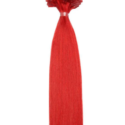 550# Rojo Fuego - Extensiones Queratina con Punta en U