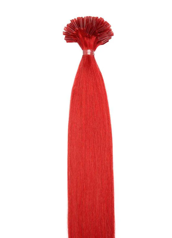 550# Rojo Fuego - Extensiones Queratina con Punta en U