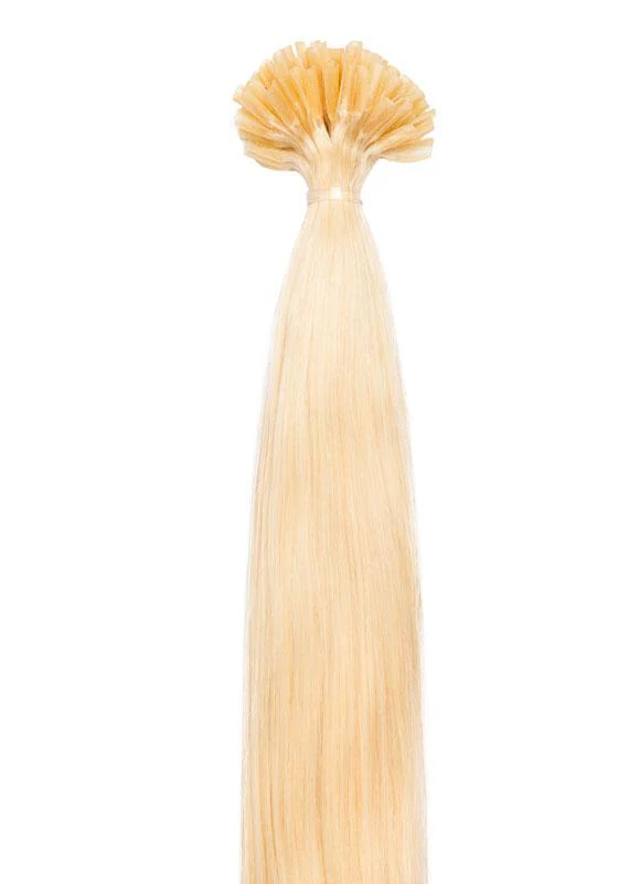 Extensiones de Queratina con Punta en U tono 60# - Rubio Platino - Cabello Natural 100gr