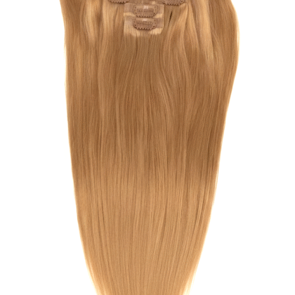 Extensiones de Clip tono 16# - Rubio Dorado Claro - Cabello Humano 100gr 16 clips 7 piezas