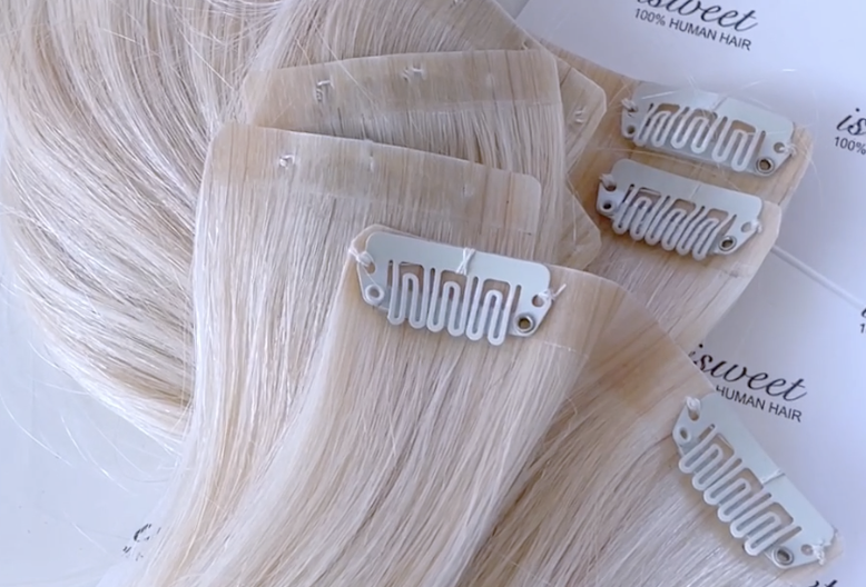 Extensiones de clip plano o invisible en tono 60#