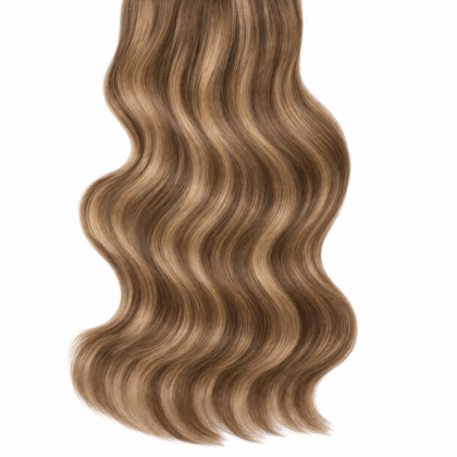 Extensiones de Grapa con Micro Ring tono 10/4# - Rubio dorado oscuro y castaño medio - Cabello Natural 100gr