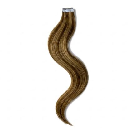 Extensiones Adhesivas tono 10/4# - Rubio dorado oscuro y castaño medio - Cabello Natural 100gr