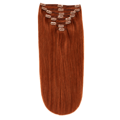 Extensiones de Clip tono 350# - Cobre Luminoso - Cabello Humano 100gr 16 clips 7 piezas